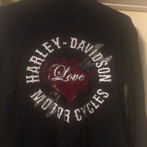 Long Sleeve hooded Harley Davidson ladies shirt